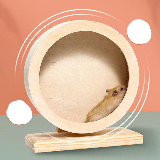 Golden Silk Bear Hamster Running Wheel With Silent Cork Mat