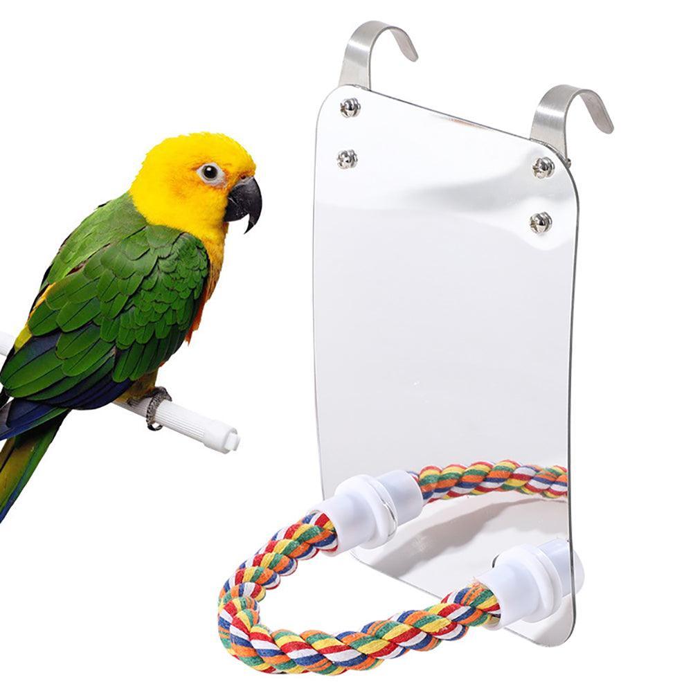 Acrylic Bird Mirror Toy: Enhance Your Parrot's Playtime!