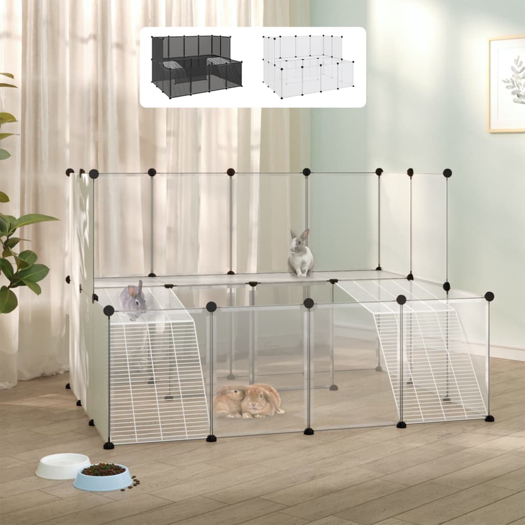 vidaXL Small Animal Cage DIY Small Animal House Rabbit Hutch PP and Steel